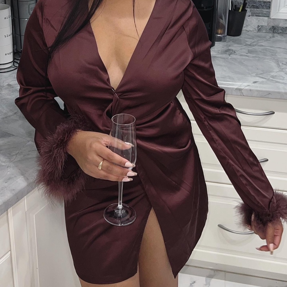 Satin brown Dress